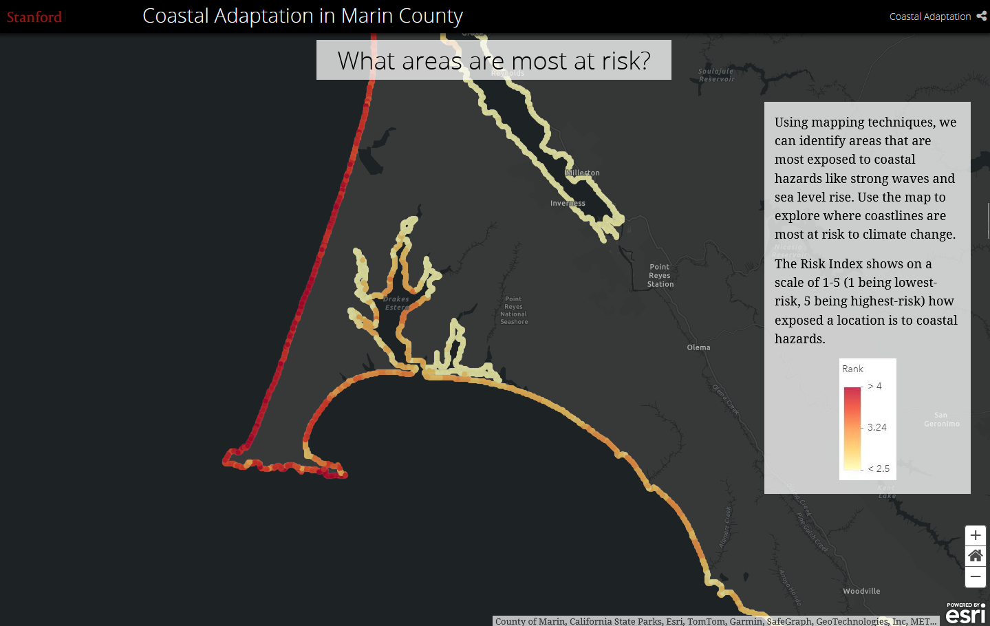 Story Map of Stanford Marin coastal hazards analysis